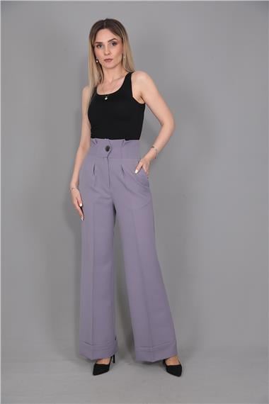 Duble Paça Yüksek Bel Pantolon-Antrasit