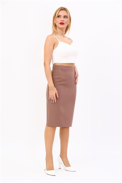 Düz Dar Etek-Kahve