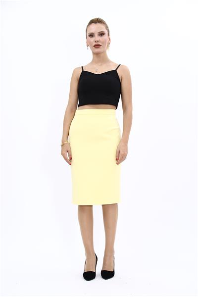 Düz Dar Etek-Sarı