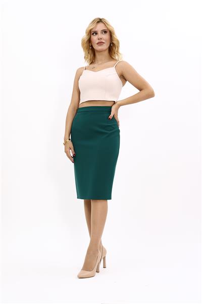 Düz Dar Etek-Zümrüt