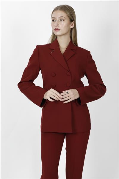Erkek Yaka Blazer Ceket-Bordo