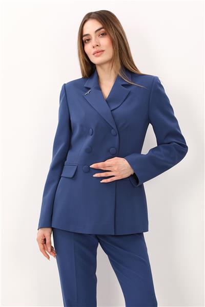 Erkek Yaka Blazer Ceket-İndigo