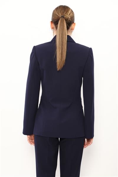 Erkek Yaka Blazer Ceket-Lacivert