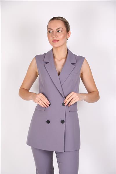 Erkek Yaka Blazer Yelek-Antrasit