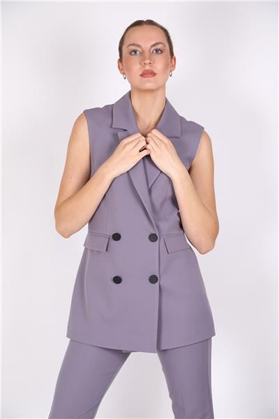 Erkek Yaka Blazer Yelek-Antrasit