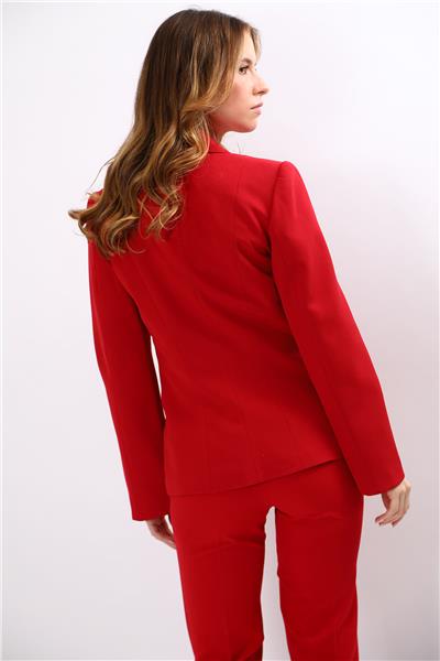 Erkek Yaka Boydan Kuplu Ceket-Kırmızı