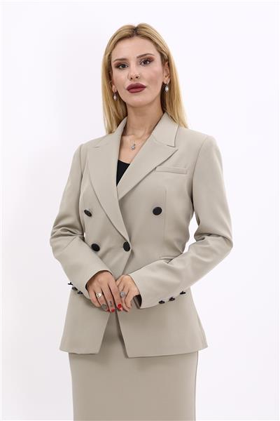 Erkek Yaka  Çapraz Ceket-Bambu