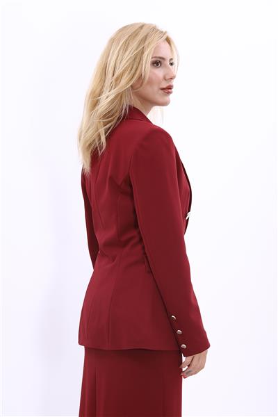 Erkek Yaka  Çapraz Ceket-Bordo