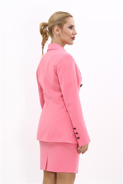Erkek Yaka  Çapraz Ceket-Pembe