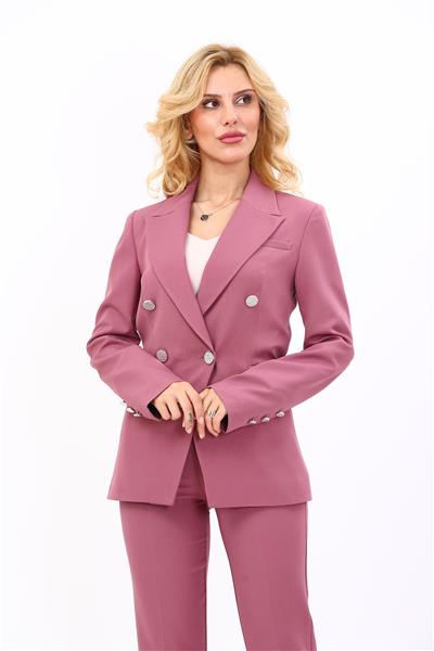 Erkek Yaka  Çapraz Ceket-Rose