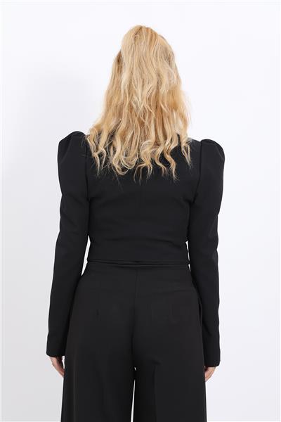 Erkek Yaka Drape Kollu Kısa Ceket-Siyah