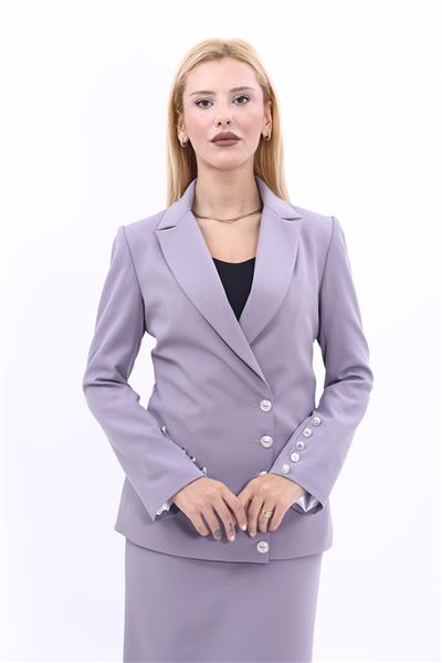 Erkek Yaka Düğme Detaylı Ceket-Antrasit