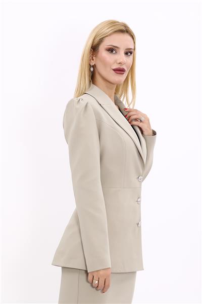 Erkek Yaka Kolu Büzgülü Ceket-Bambu