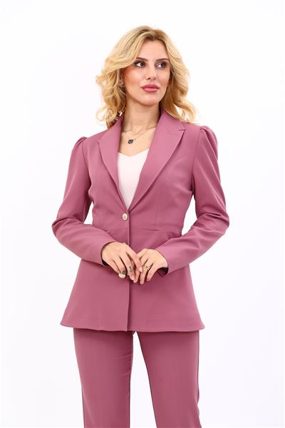Erkek Yaka Kolu Büzgülü Ceket-Rose