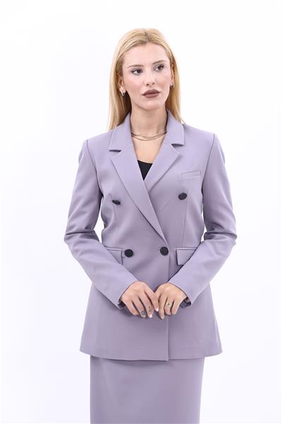 Erkek Yaka Kuruvaze Blazer Ceket-Antrasit