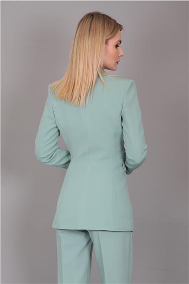 Erkek Yaka Kuruvaze Blazer Ceket-Çağla