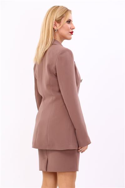 Erkek Yaka Kuruvaze Blazer Ceket-Kahve