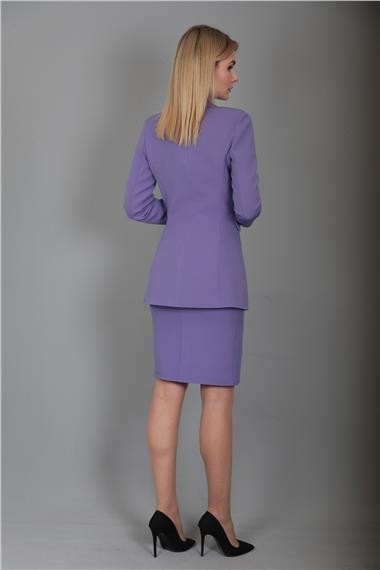 Erkek Yaka Kuruvaze Blazer Ceket-Lila