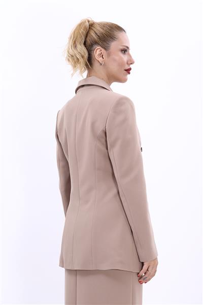 Erkek Yaka Kuruvaze Blazer Ceket-Taş