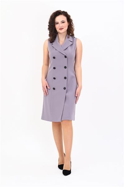 Erkek Yaka Kuruvaze Elbise-Antrasit