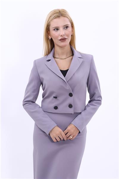 Erkek Yaka Kuruvaze Kısa Ceket-Antrasit
