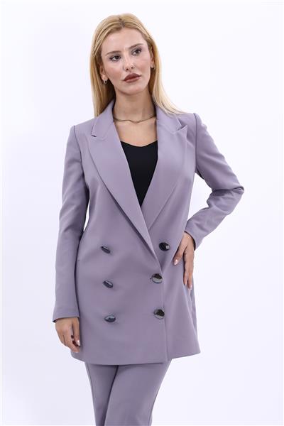 Erkek Yaka Kuruvaze Uzun Ceket-Antrasit