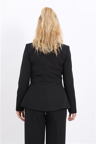 Erkek Yaka Önleri Pileli Ceket-Siyah