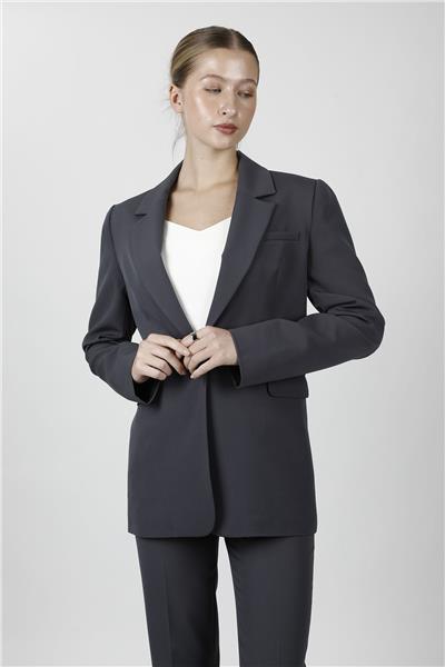 Erkek Yaka Oversize Ceket-Füme