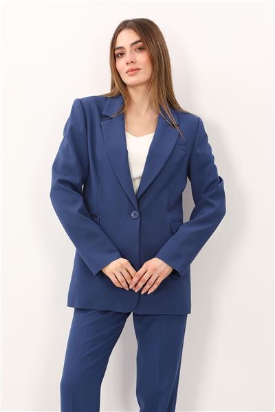 Erkek Yaka Oversize Ceket-İndigo