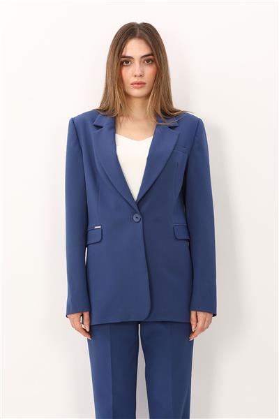 Erkek Yaka Oversize Ceket-İndigo