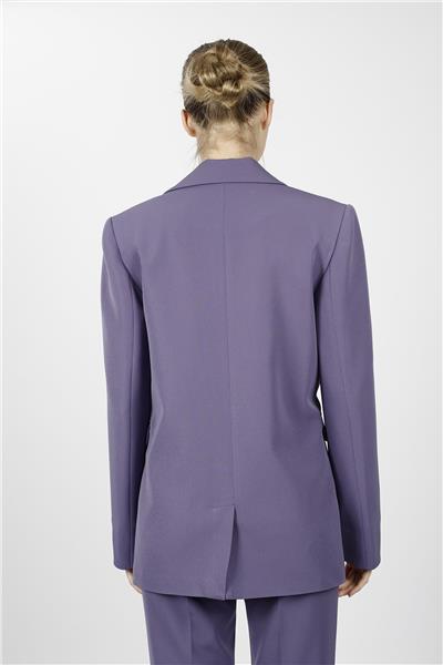 Erkek Yaka Oversize Ceket-Lila