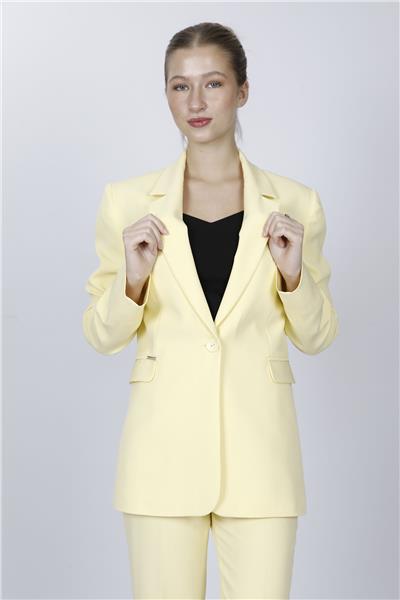 Erkek Yaka Oversize Ceket-Sarı