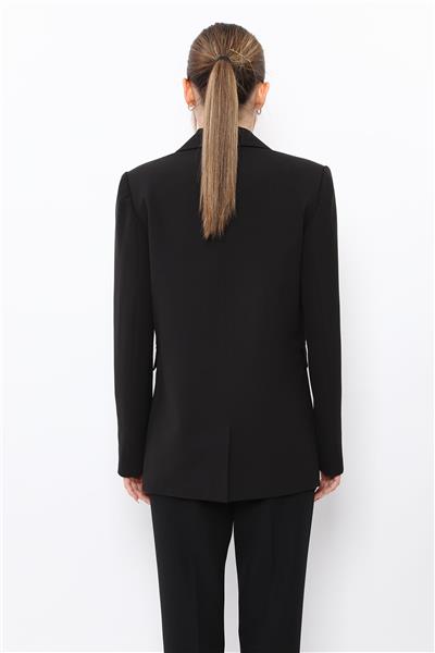 Erkek Yaka Oversize Ceket-Siyah