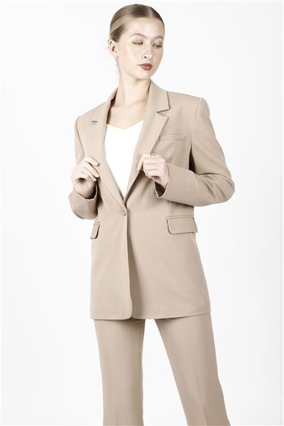 Erkek Yaka Oversize Ceket-Taş