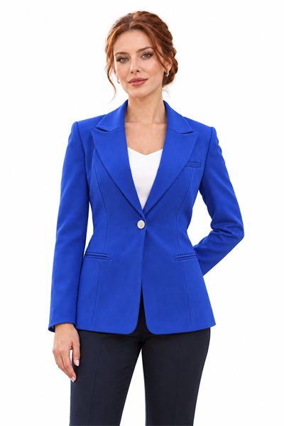 Erkek Yaka Tek Düğmeli Klasik Ceket - 1025100-Saks