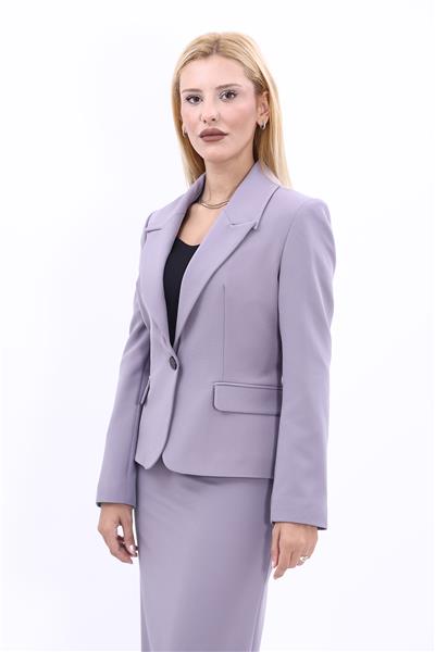 Erkek Yaka Tek Düğmeli Klasik Ceket-Antrasit