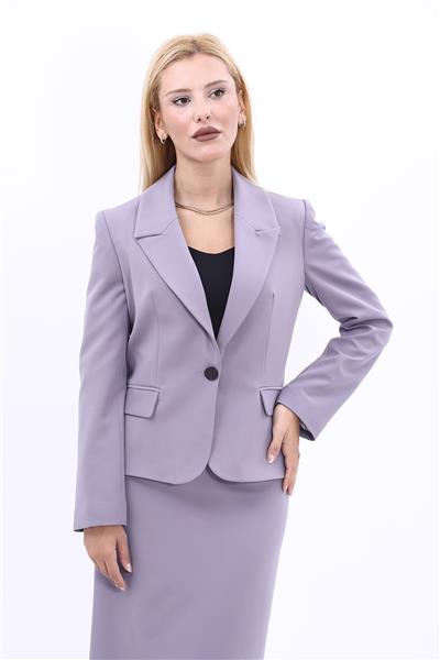 Erkek Yaka Tek Düğmeli Klasik Ceket-Antrasit