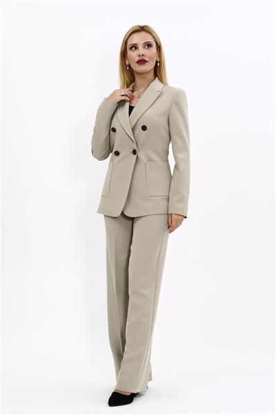 Erkek Yaka Torba Cepli Klasik Ceket &  Bol Paça Pantolon-Bambu
