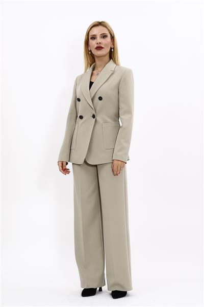 Erkek Yaka Torba Cepli Klasik Ceket &  Bol Paça Pantolon-Bambu