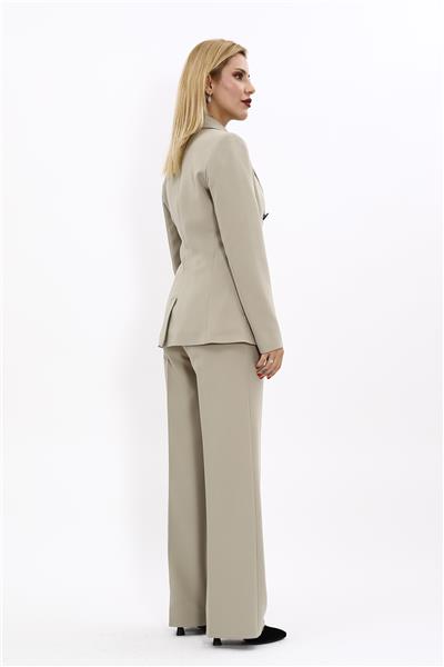 Erkek Yaka Torba Cepli Klasik Ceket &  Bol Paça Pantolon-Bambu