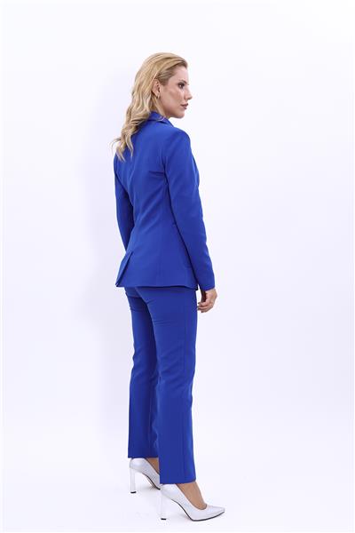 Erkek Yaka Torba Cepli Klasik Ceket & Dar Paça Pantolon-Saks