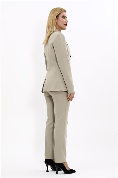 Erkek Yaka Torba Cepli Klasik Ceket & Dar Paça Pantolon-Bambu