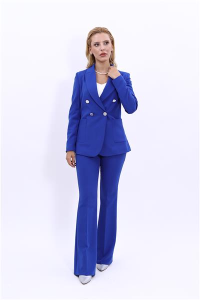 Erkek Yaka Torba Cepli Klasik Ceket &  İspanyol Paça Pantolon-Saks