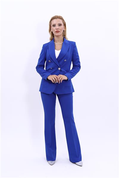 Erkek Yaka Torba Cepli Klasik Ceket &  İspanyol Paça Pantolon-Saks