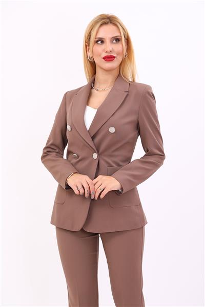 Erkek Yaka Torba Cepli Klasik Ceket-Kahve