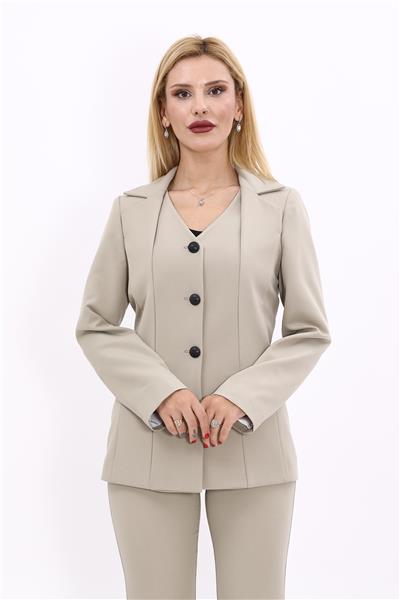 Erkek Yaka Yelek Ceket-Bambu