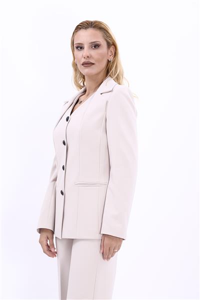 Erkek Yaka Yelek Ceket-Bej