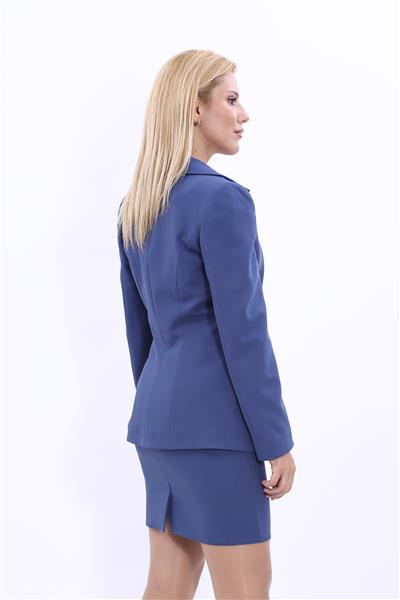 Erkek Yaka Yelek Ceket-İndigo