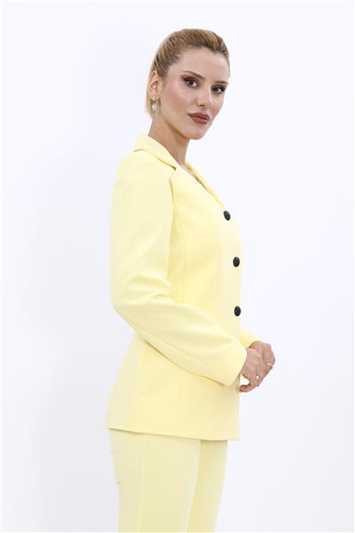 Erkek Yaka Yelek Ceket-Sarı