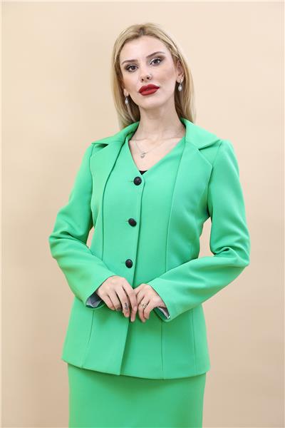 Erkek Yaka Yelek Ceket-Yeşil
